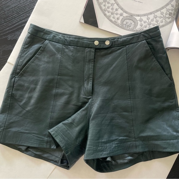 Muubaa Lena Genuine Leather Short Deep Teal US 2  $365 - Picture 8 of 16